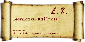 Ledniczky Károly névjegykártya
